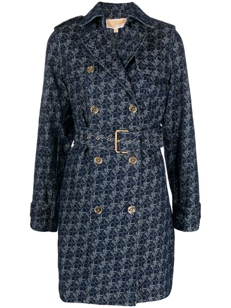 michael kors fit and flare trench coat|michael kors denim trench coat.